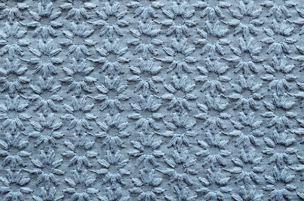 Blue embroidered fabric — Stock Photo, Image