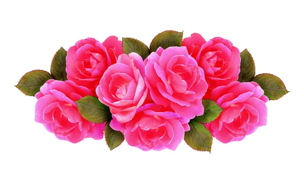Uspořádání s růžovými květy růže — Stock fotografie
