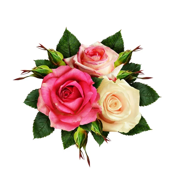 Τριαντάφυλλο άνθη και μπουμπούκια μπουκέτο — Φωτογραφία Αρχείου