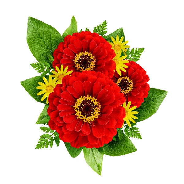 Rote und gelbe Blumen Strauß — Stockfoto