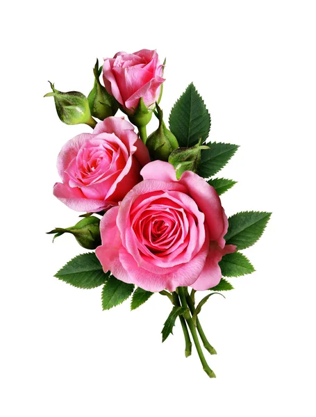Ροζ τριαντάφυλλο λουλούδια μπουκέτο — Φωτογραφία Αρχείου