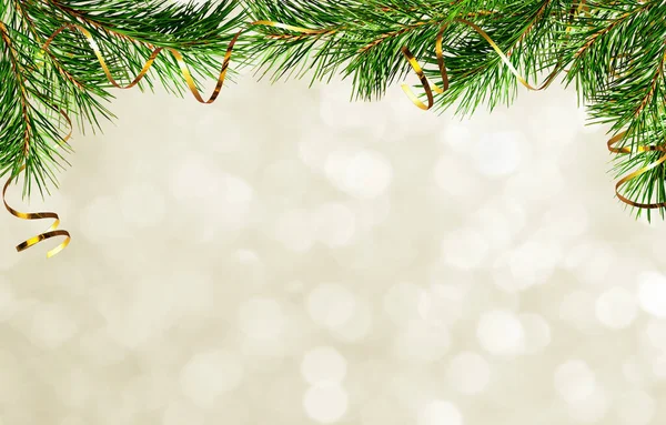 Winter Background Pine Twigs Christmas Decorations — Stock Photo, Image