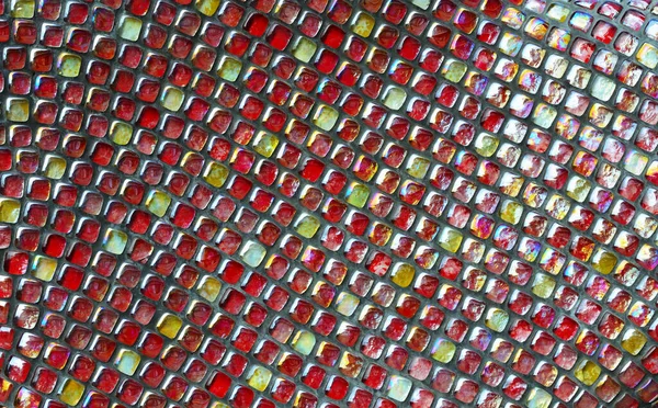 Mosaico Vidro Com Cores Vermelhas Amarelas Para Fundo — Fotografia de Stock