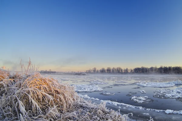 Rivier in de winter — Stockfoto