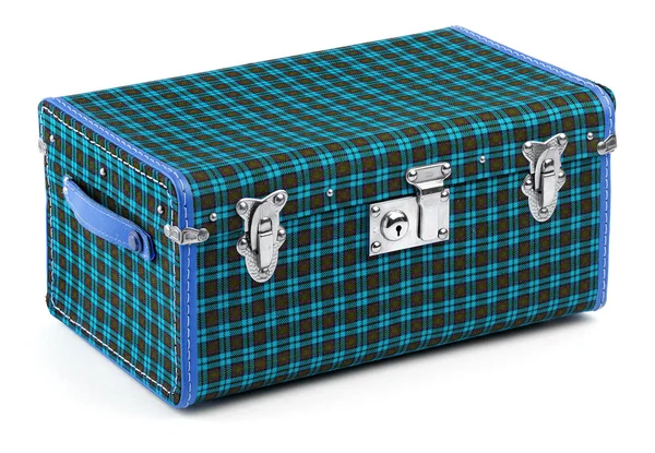 Вінтаж синій чемодан — стокове фото