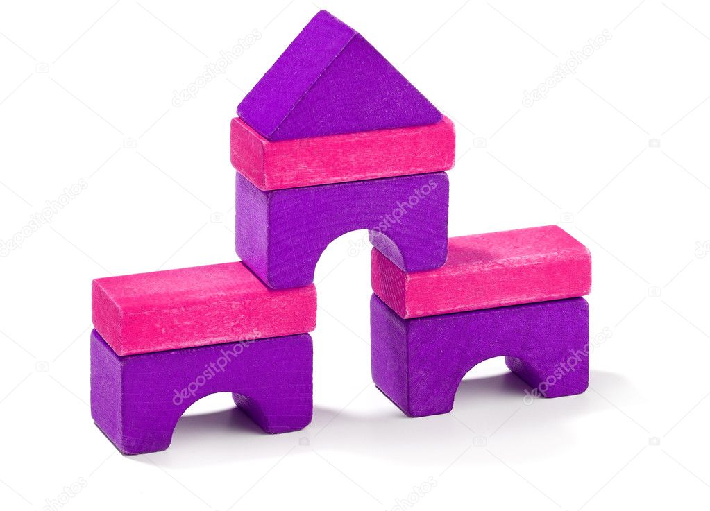 pink wooden blocks