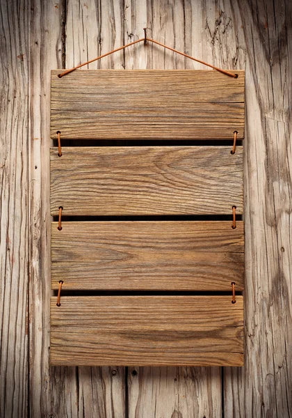 Tablero de menú en pared de madera envejecida — Foto de Stock