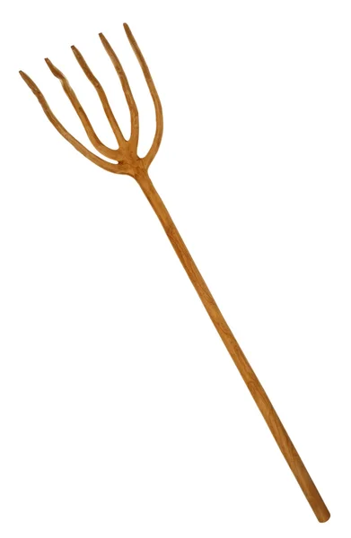 Wooden farmer fork for harvest — Stock Photo, Image