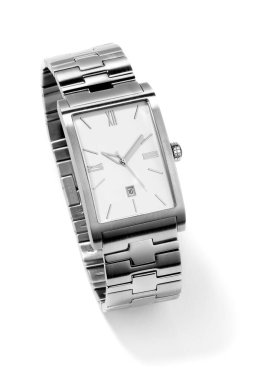 İzole edilmiş adam için paslanmaz çelik kol saati.