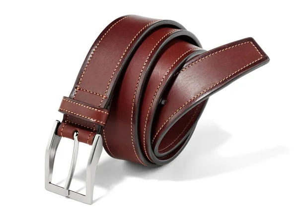 Genuine Leather Belt Man Isolated — Stock Photo, Image
