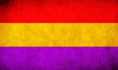 Klasik İspanyol cumhuriyetçi bayrak parşömeni desenli