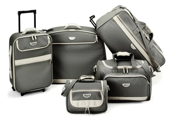 Conjunto de bagagem cinza — Fotografia de Stock