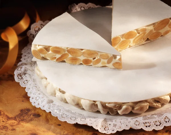 Tarta de almendras artesanales, Navidad española — Foto de Stock