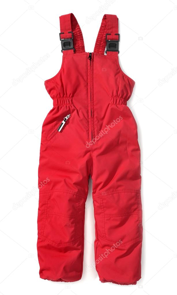 red ski pants for children
