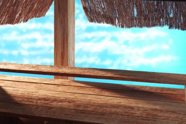 güzel bir ahşap snack bar sahilde