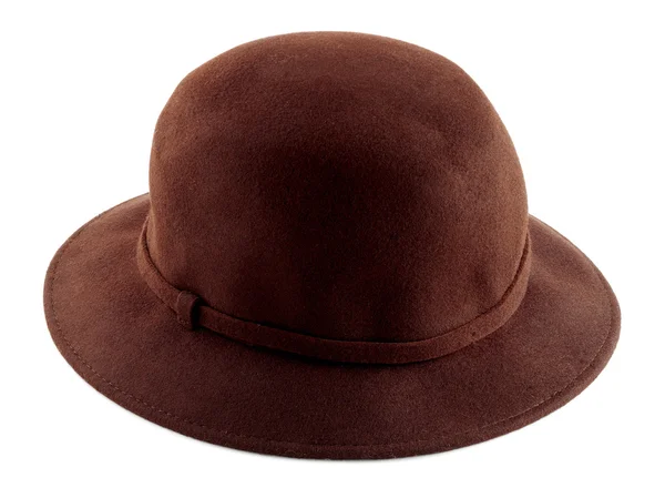 Brown felt hat for woman — Stock Photo, Image