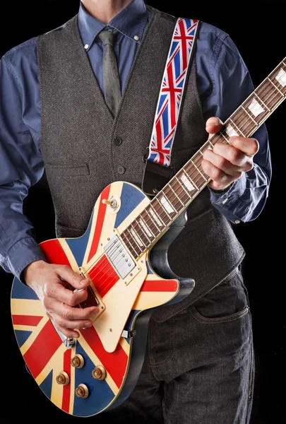 Brit pop guitarist — Stock Photo, Image