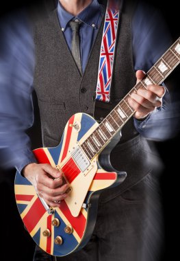 british pop guitarist clipart
