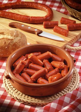 traditional Navarrese red sausage clipart