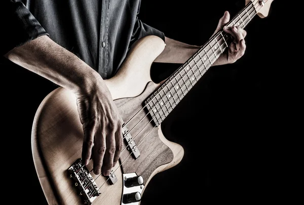 Bassist playing — Stock Photo, Image