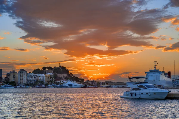 Sunset in Denis port, spain — Stock Photo, Image