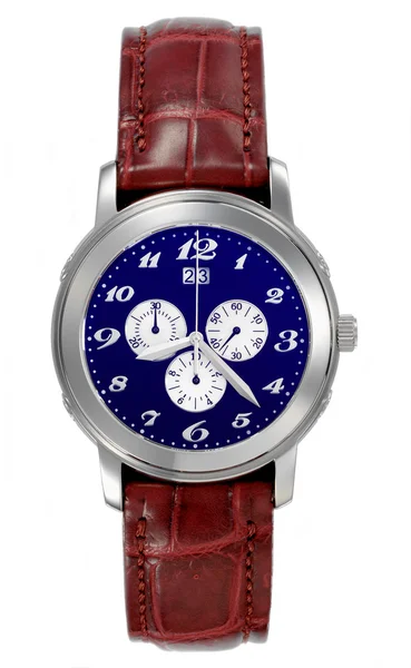 Hombre reloj con la cara azul — Foto de Stock