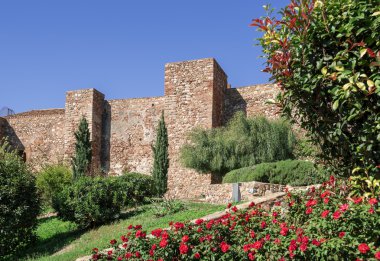 Alcazaba duvar, Malaga, İspanya