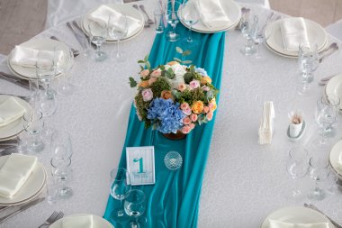 Zerafet tablo düğün turkuaz en iyi görünüm için ayarla