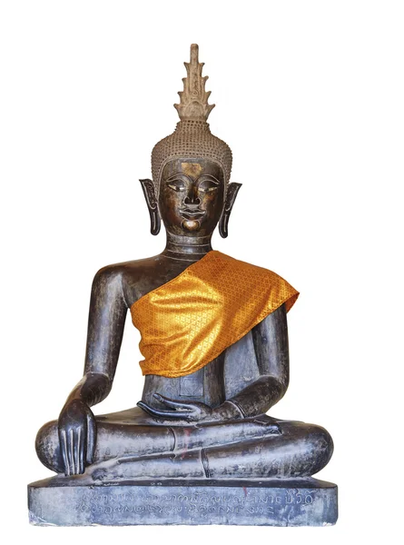 Isolierte Bronze-Buddha-Statue auf weiß — Stockfoto