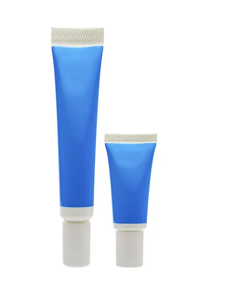 Isolated blue cosmetic tube — Stock Photo, Image