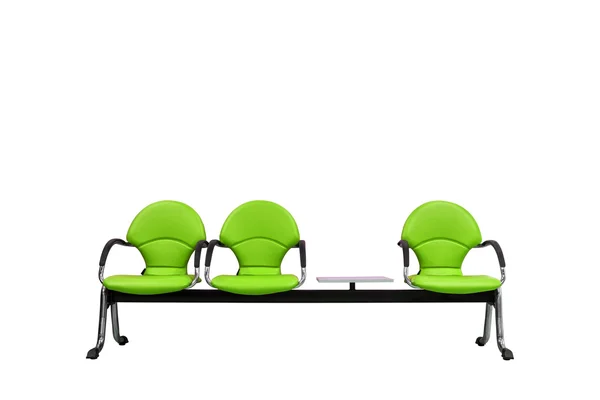 Isolated green modern seats on white — Stock Photo, Image