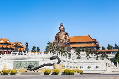 Laozi heykel yuanxuan taoist tapınakta guangzhou, Çin