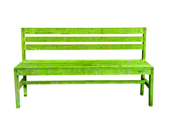 Green vintage bench in white background — Stock Photo, Image