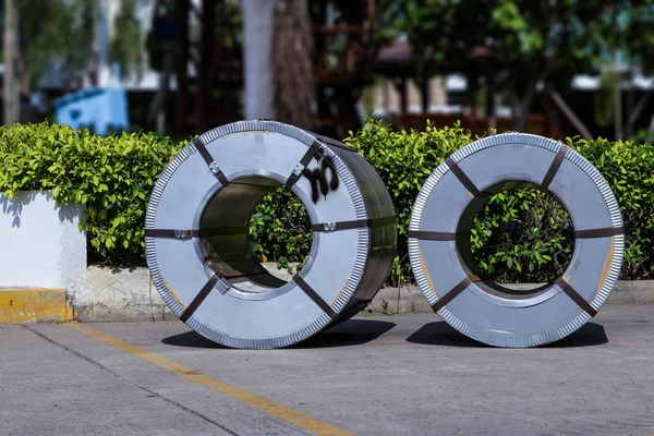 Rolls of metal sheet before assembly — Stock Photo, Image