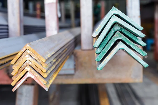 Close up stacked of angle steel — Stock Photo, Image