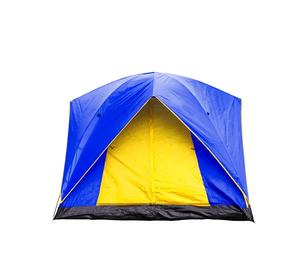 İzole mavi ve sarı dome çadır — Stok fotoğraf