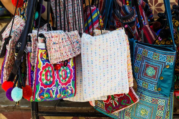 Vintage handmade bag in local shop — Stock Photo, Image