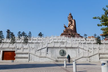 Laozi heykel yuanxuan taoist tapınakta guangzhou, Çin