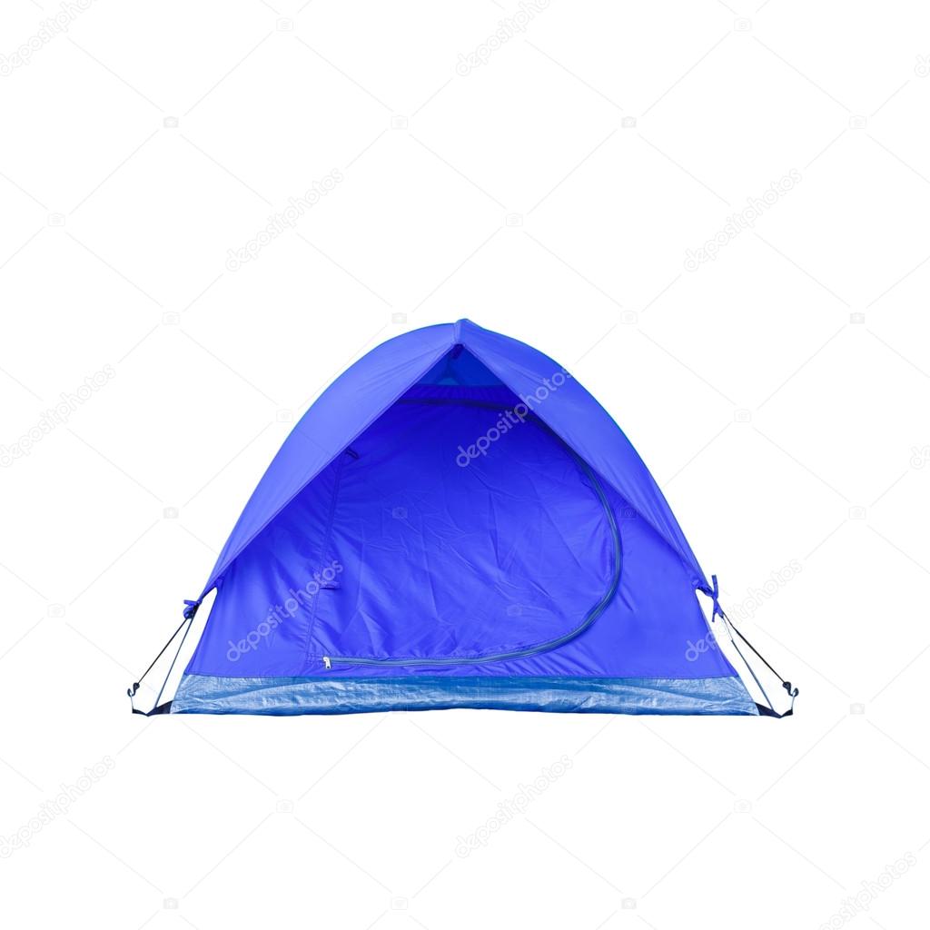 Isolated blue dome tent