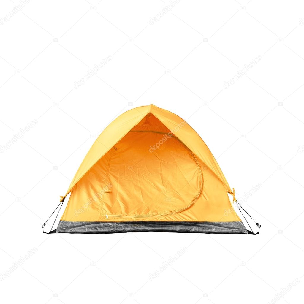 Isolated yellow dome tent