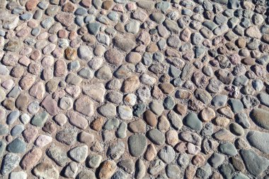 Taş döşeli yüzey, asfalt. Taş Yolu Dokuları, Asfalt, Büyük Gri Duvarlar.