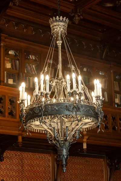 San Petersburgo Rusia 2019 Chandelier Library Nicholas Ermita San Petersburgo — Foto de Stock