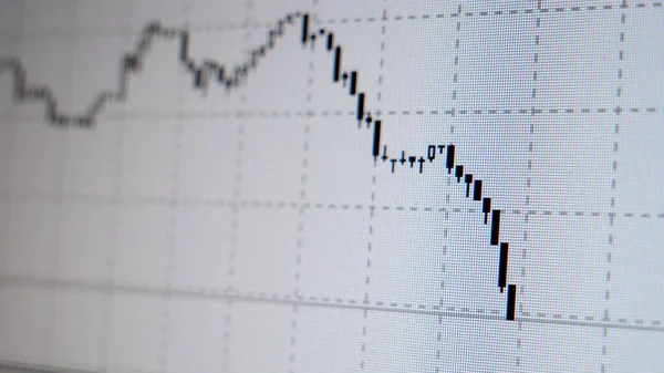 Düşen borsa tablosu, borsa, para birimleri, eski, vadeli, endeks. Piyasa çöküşü kavramı.