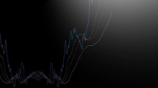 Gráfico de línea animada de comercio de criptomonedas en línea en el mercado de divisas. Intercambio de criptografía. animación 3d — Vídeos de Stock