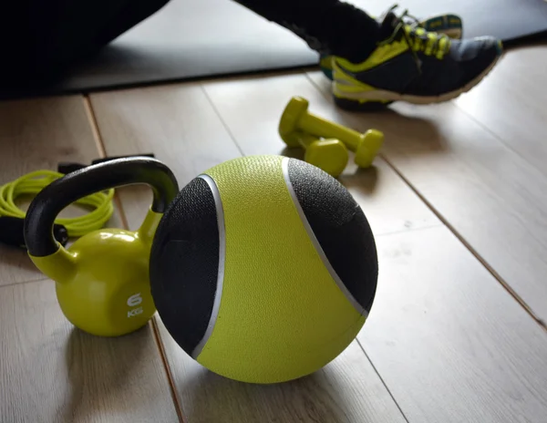 Ketlebell with medicine ball Stock Picture