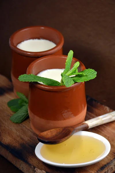 Glass of curd — Stock Photo, Image