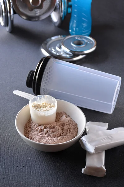 Molkenproteingeschmack Vanille und Schokolade — Stockfoto