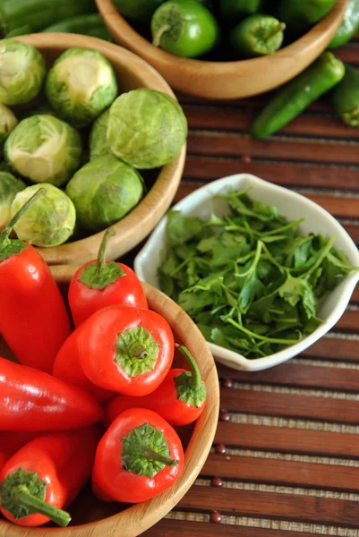 Red pepper with green pepper — Stock Photo, Image