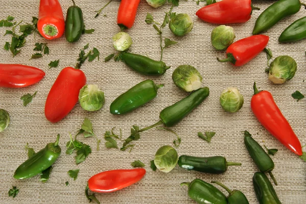 Paprika se zeleným pepřem — Stock fotografie