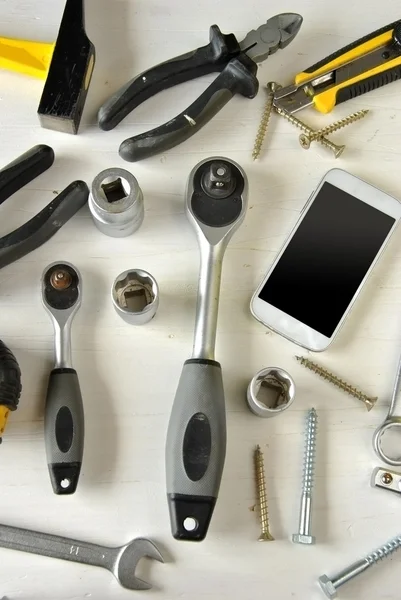 Différents types d'outils avec des vis — Photo